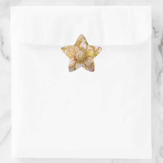 Stickers Star Camellia jaune (Sac)