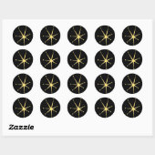 Stickers Star Impressionniste Or Rétro (Feuille)