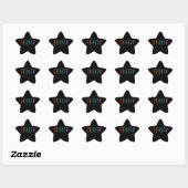 Stickers Star RAINBOW / Noir (Feuille)