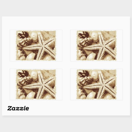 Stickers Starfish and Seashells (Feuille)