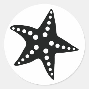 Stickers Starfish noir pour le thème de plage trop