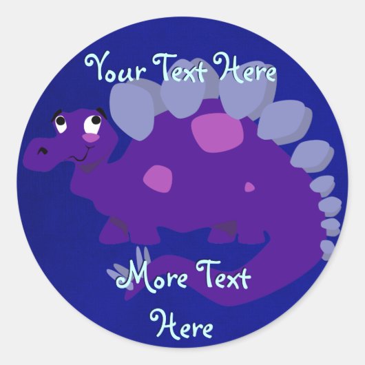 Stickers Stegosaurus violet (Devant)