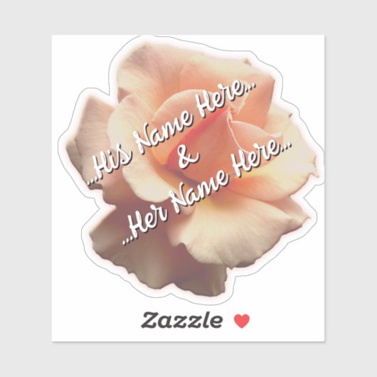 Stickers Stickers Peach Rose Deck Mariage (Feuille)