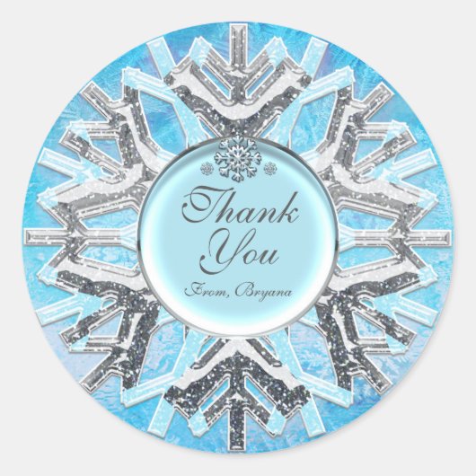 Stickers Stickers Snowflake de glace gelée hiver W (Devant)