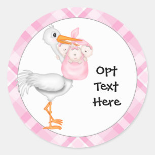 Stickers Stork & Triplet Girls