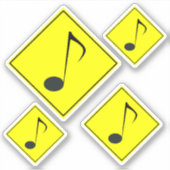 Stickers Style Symbole Silly Musical Note (Devant)