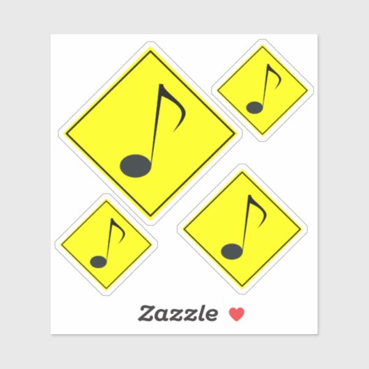 Stickers Style Symbole Silly Musical Note (Feuille)