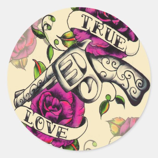 Stickers style tatouage True Love (Devant)