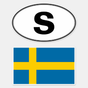 Stickers suédois (S) ovale et vinyle