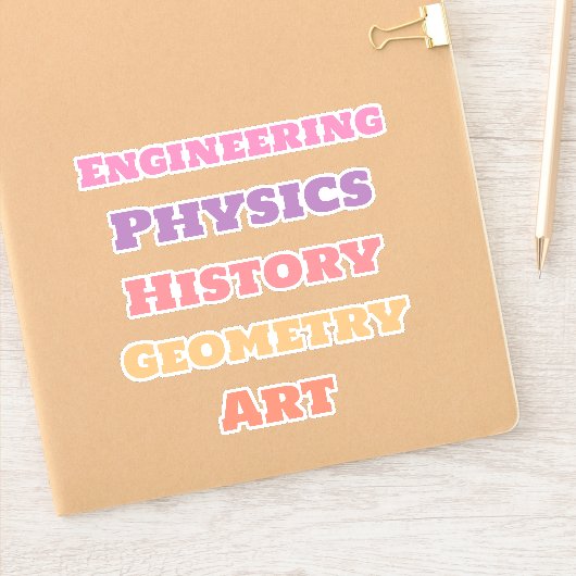 Stickers Sujet de l'école, esthétique (Carnet)