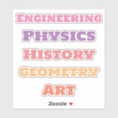 Stickers Sujet de l'école, esthétique (Feuille)