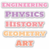 Stickers Sujet de l'école, esthétique (Devant)