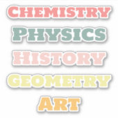 Stickers Sujet de l'école, esthétique (Devant)