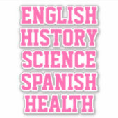 Stickers Sujet de l'école, esthétique (Devant)