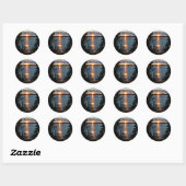 Stickers Sunset Over Forest Lake (Feuille)