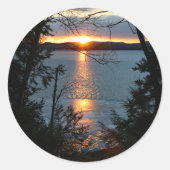 Stickers Sunset Over Forest Lake (Devant)