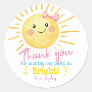 Stickers Sunshine Party-Favoriser Tags-Merci Notes
