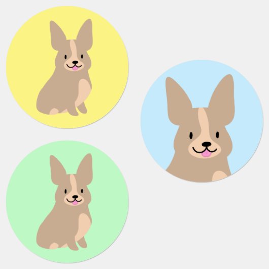 Stickers Super Cute Corgi (Groupe)