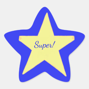 Stickers Super Star Super Blue Jaune