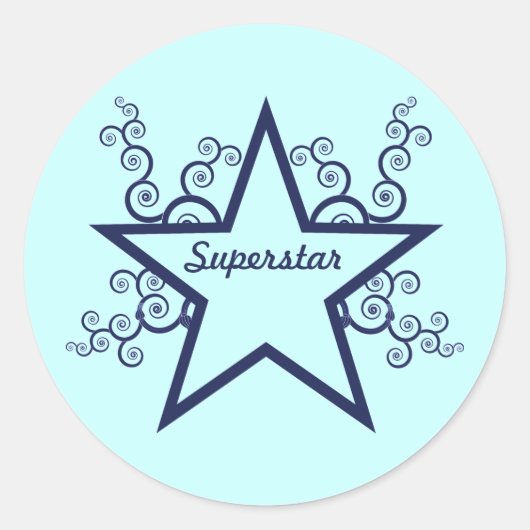 Stickers Superstar Swirls, bleu foncé (Devant)