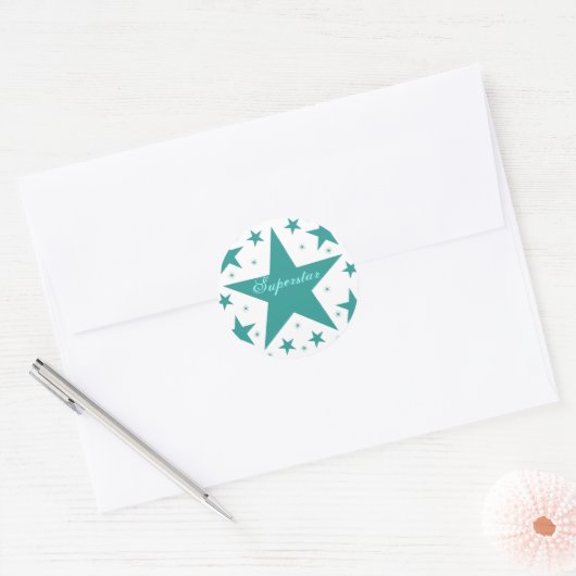 Stickers Superstar, Turquoise (Enveloppe)