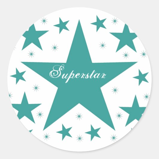 Stickers Superstar, Turquoise (Devant)