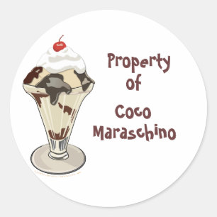 Stickers sur mesure à base de crème glacée Sundae