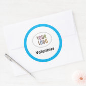 Stickers sur mesure Volontaire rond avec logo (Enveloppe)
