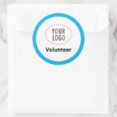 Stickers sur mesure Volontaire rond avec logo (Sac)