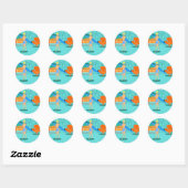 Stickers surfeurs rétro (Feuille)