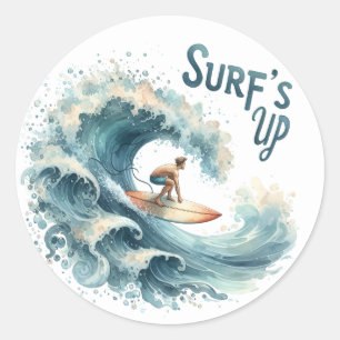 Stickers surfs estivales amusants vers le haut