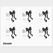 Stickers Sweet 16 Black Bow Party (Feuille)