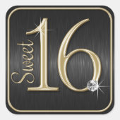 Stickers Sweet 16 Black/Gold Metallic Look (Devant)