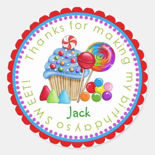 Stickers Sweet Candy Land Cupcake Lollipop (Devant)