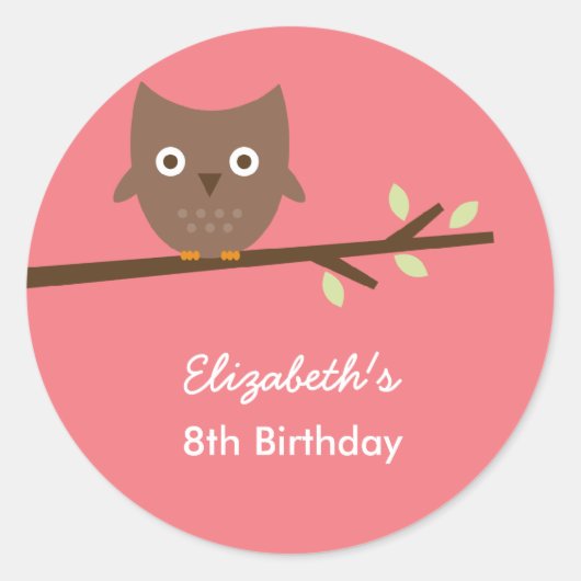 Stickers Sweet Owl Favor (Rose) (Devant)