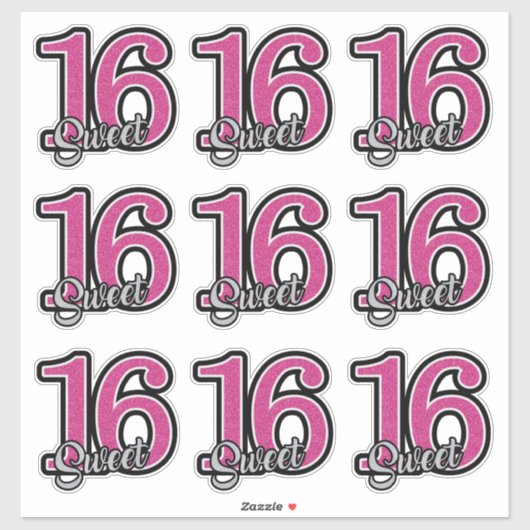 Stickers sweet sixteen (Feuille)