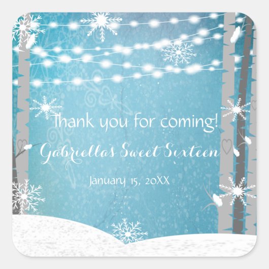 Stickers Sweet sixteen de forêt de rêve (Devant)
