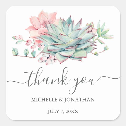 Stickers Sweet Succulent Merci Favor (Devant)