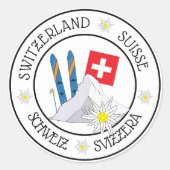 Stickers Swiss Travel White Round (Devant)