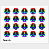 Stickers Symbole de Paix gay pride (texte facultat (Feuille)