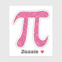stickers symbole pi parties scintillant rose