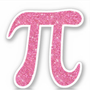 stickers symbole pi parties scintillant rose