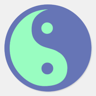 Stickers Symbole Yang Ying bleu et vert