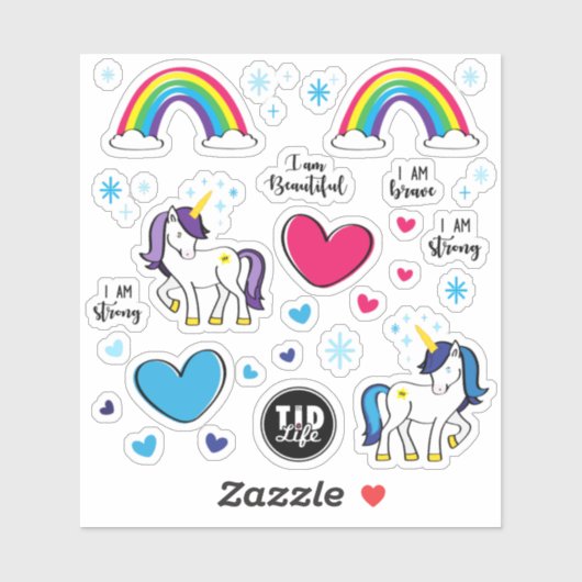 Stickers T1d Unicorne (Feuille)