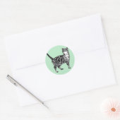 Stickers Tabby Cat Mint Cute cats animaux ensemble (Enveloppe)