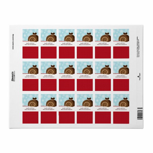 Stickers Tag de bonbons maison (Feuille entière)