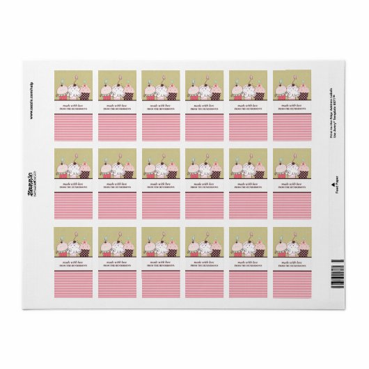 Stickers Tag de bonbons maison (Feuille entière)