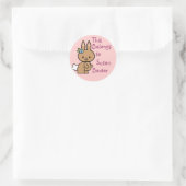 Stickers Tag Nom du lapin mignon (Sac)