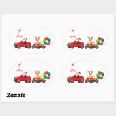 Stickers Tag Oval Père Noël (Feuille)