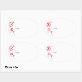 Stickers Tag Red & Silver Tone Snowflake (Feuille)
